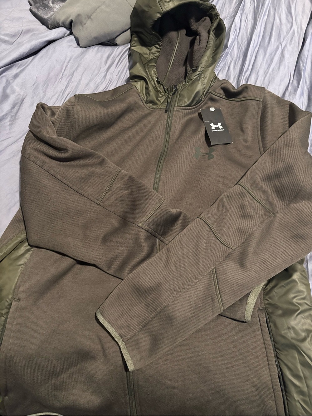 Under Armour Olive/Army Green Performance Full-Zip Hooded Jacket
